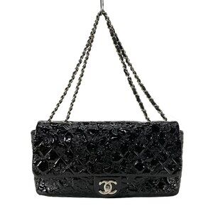 CHANEL Symbol Charm Black Patent Leather Shoulder Bag
